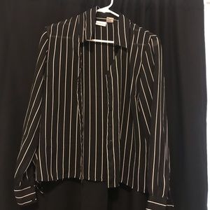 Black and white stripped blouse